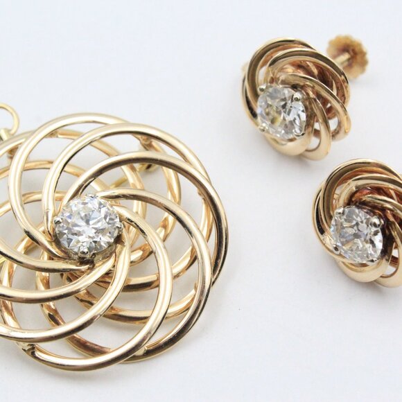 F & F Felger For Tiffany & Co 14K Gold 3.36 Carats Diamond VS1 S1 Jewelry Suite - Picture 8 of 16